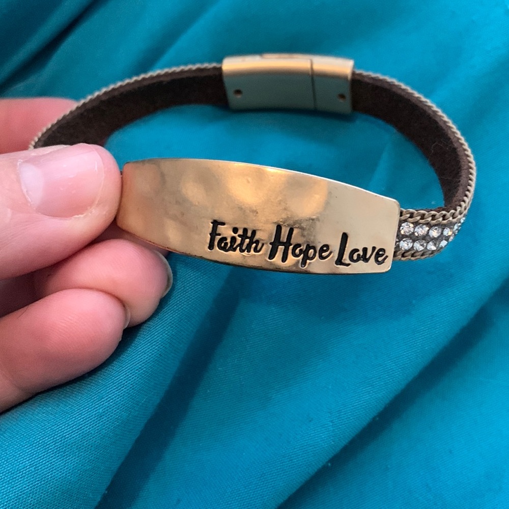Cute faith hope love magnetic clasp bracelet good quality